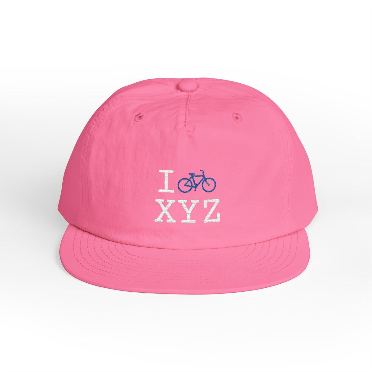 I Bike athletic hat, blue bike
