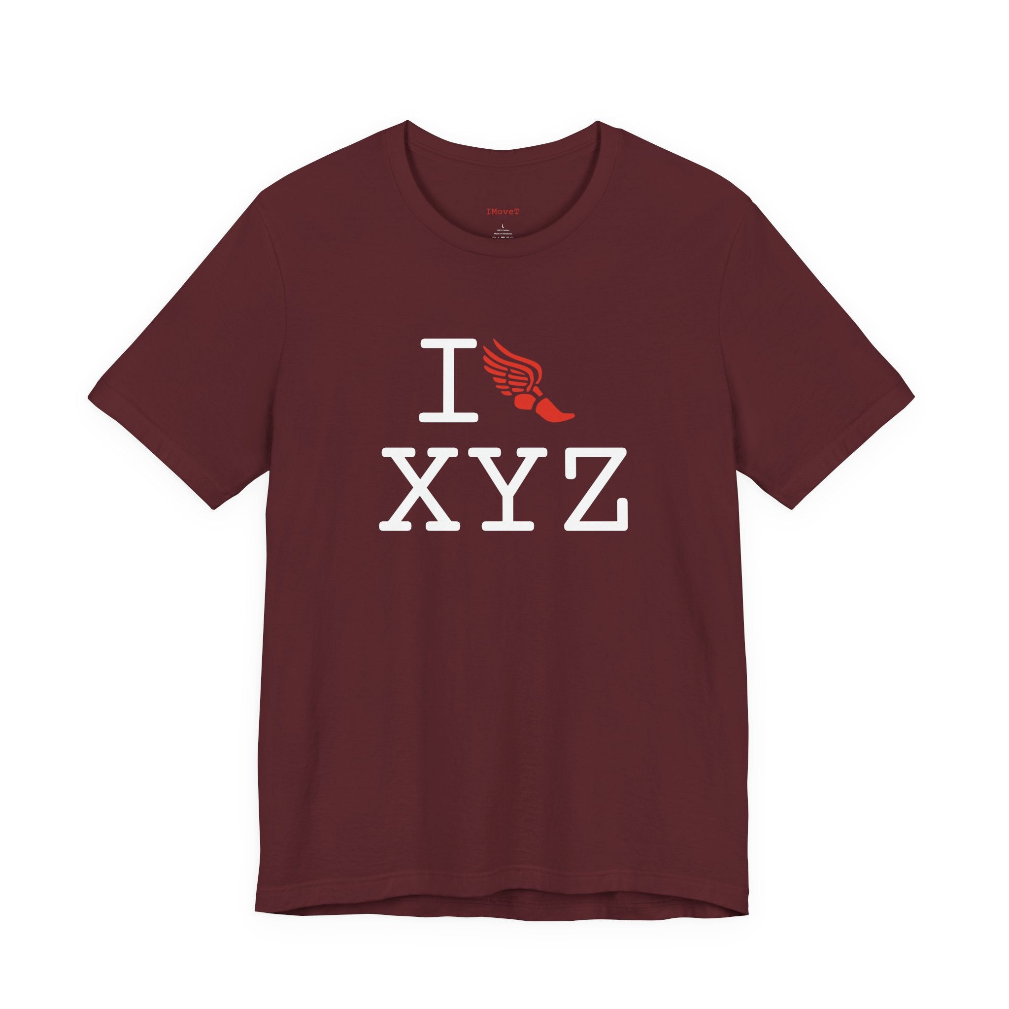 I Run ___ unisex T, red logo