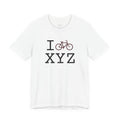 I Bike ___ unisex T, maroon bike
