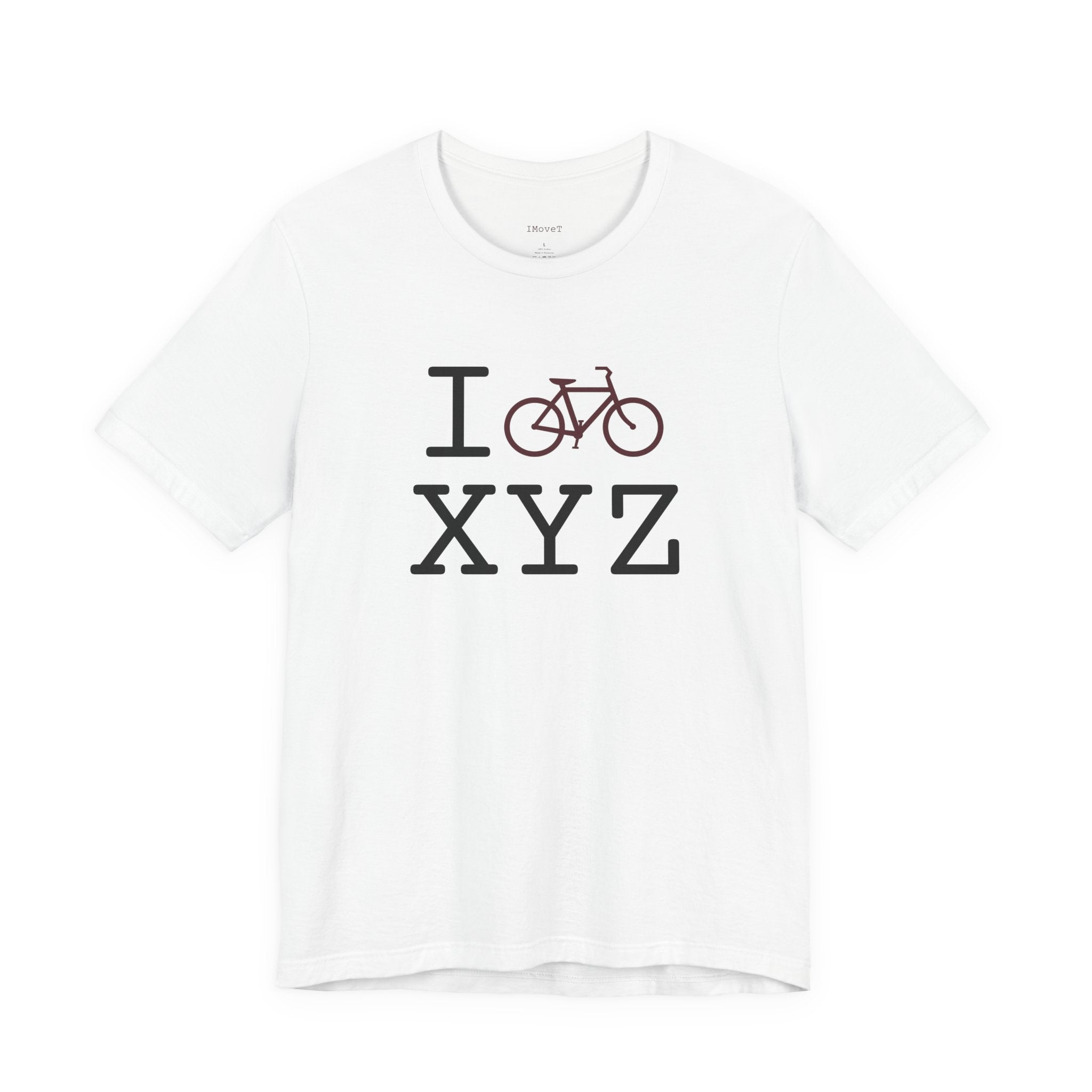 I Bike ___ unisex T, maroon bike