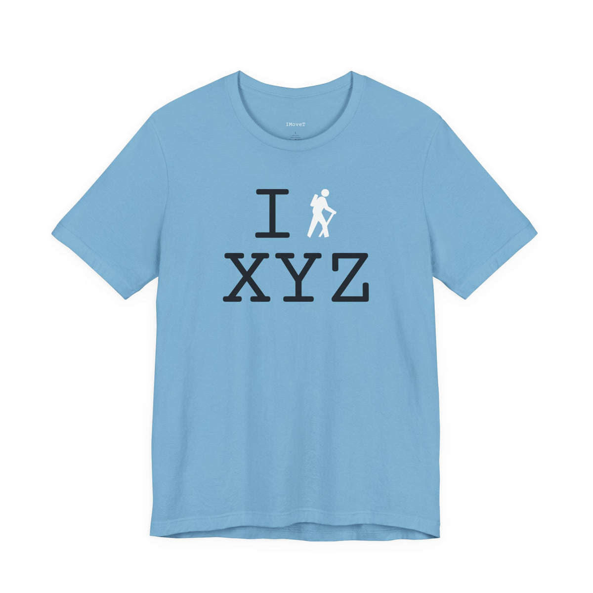 I Hike unisex T, white hiker