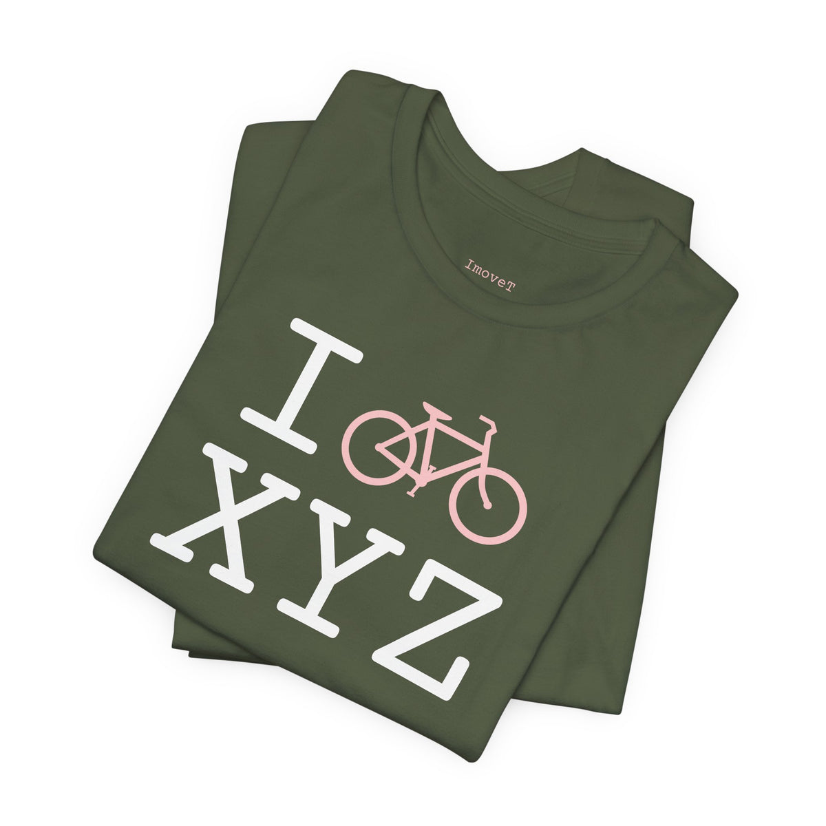 I Bike unisex T, pink bike