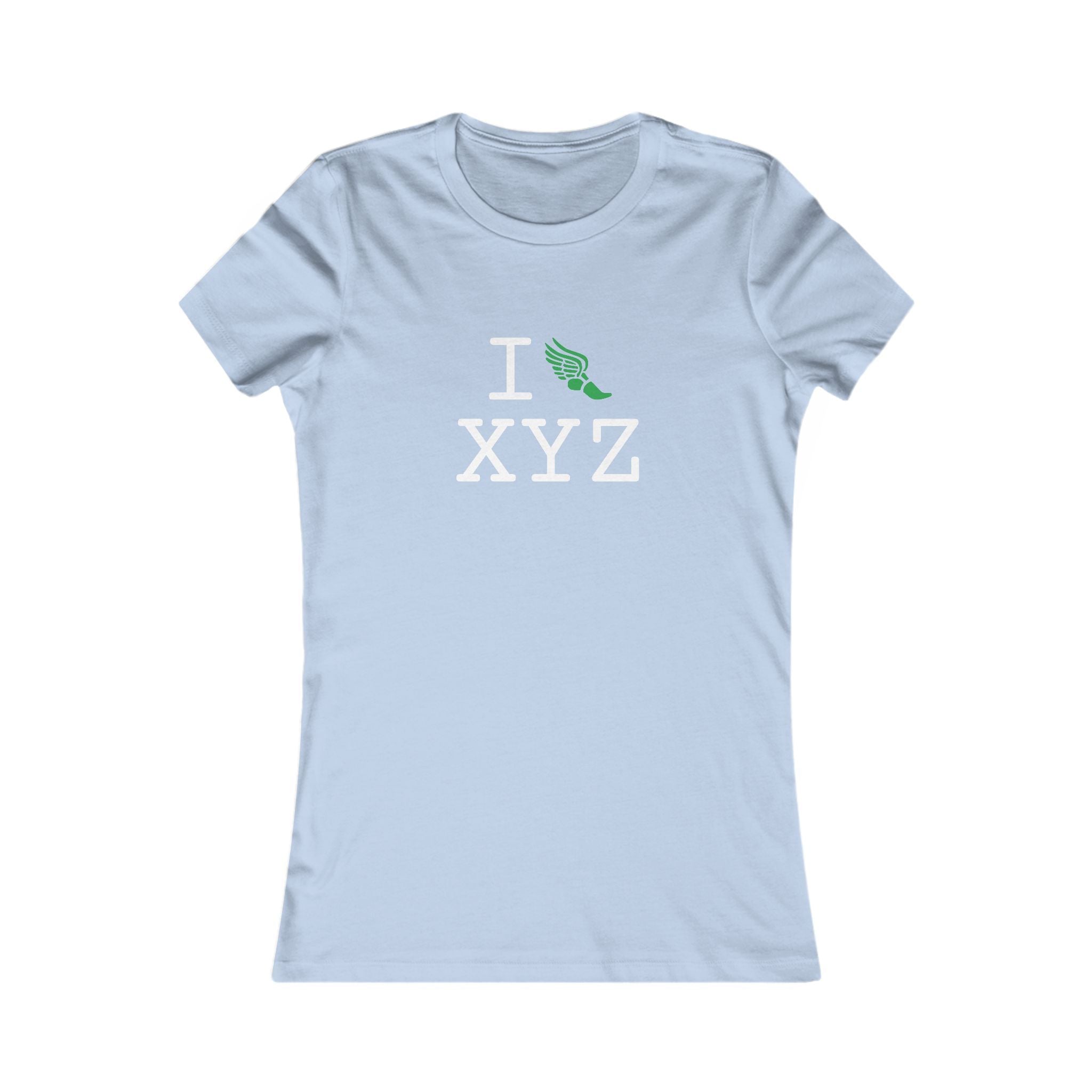 I Run ___ women's T, green logo