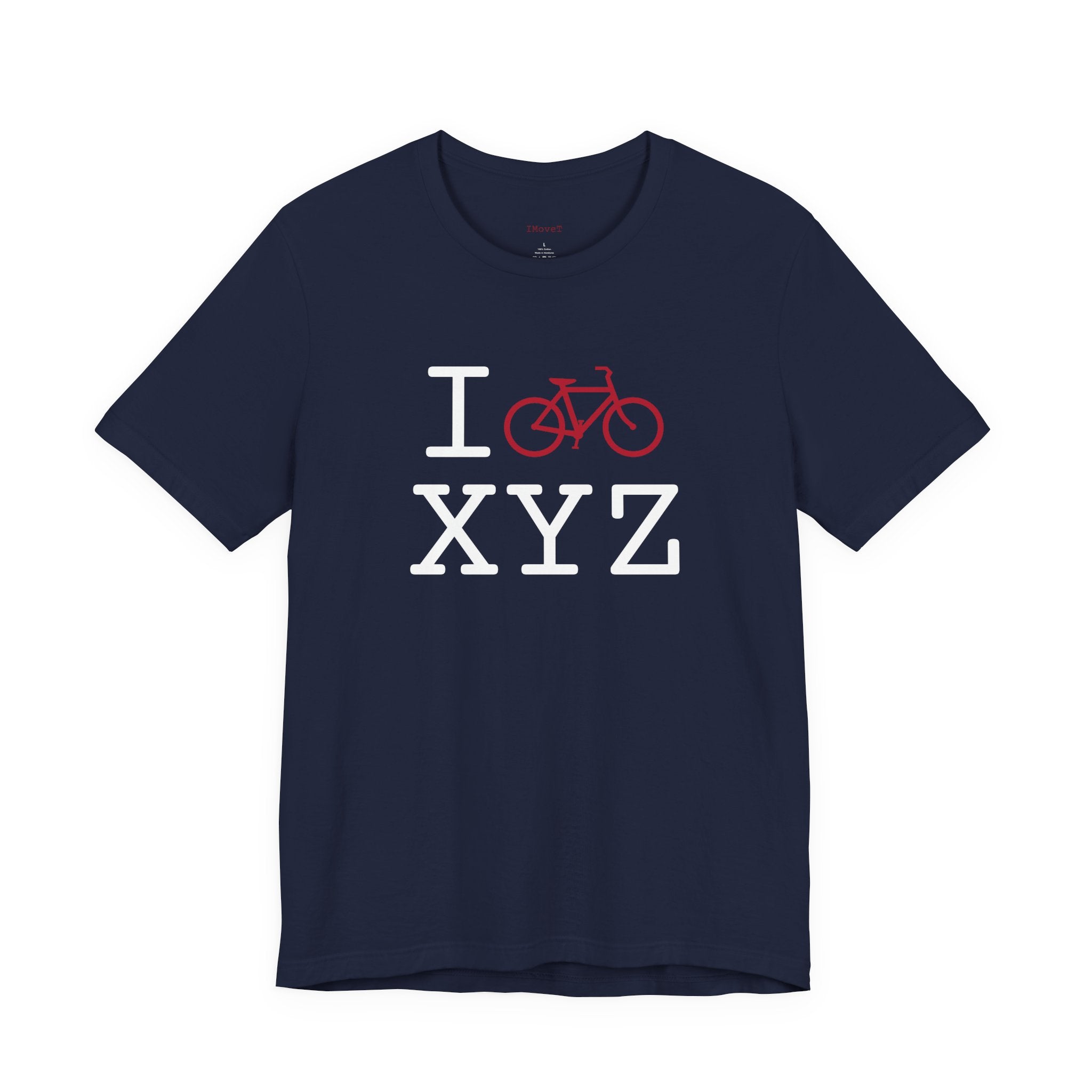 I Bike ___ unisex T, crimson bike