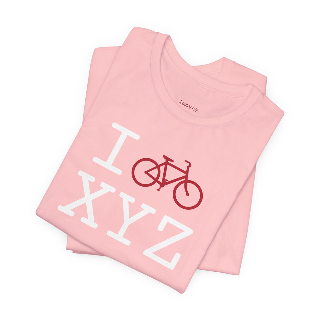 I Bike unisex T, crimson bike