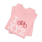 I Bike unisex T, crimson bike