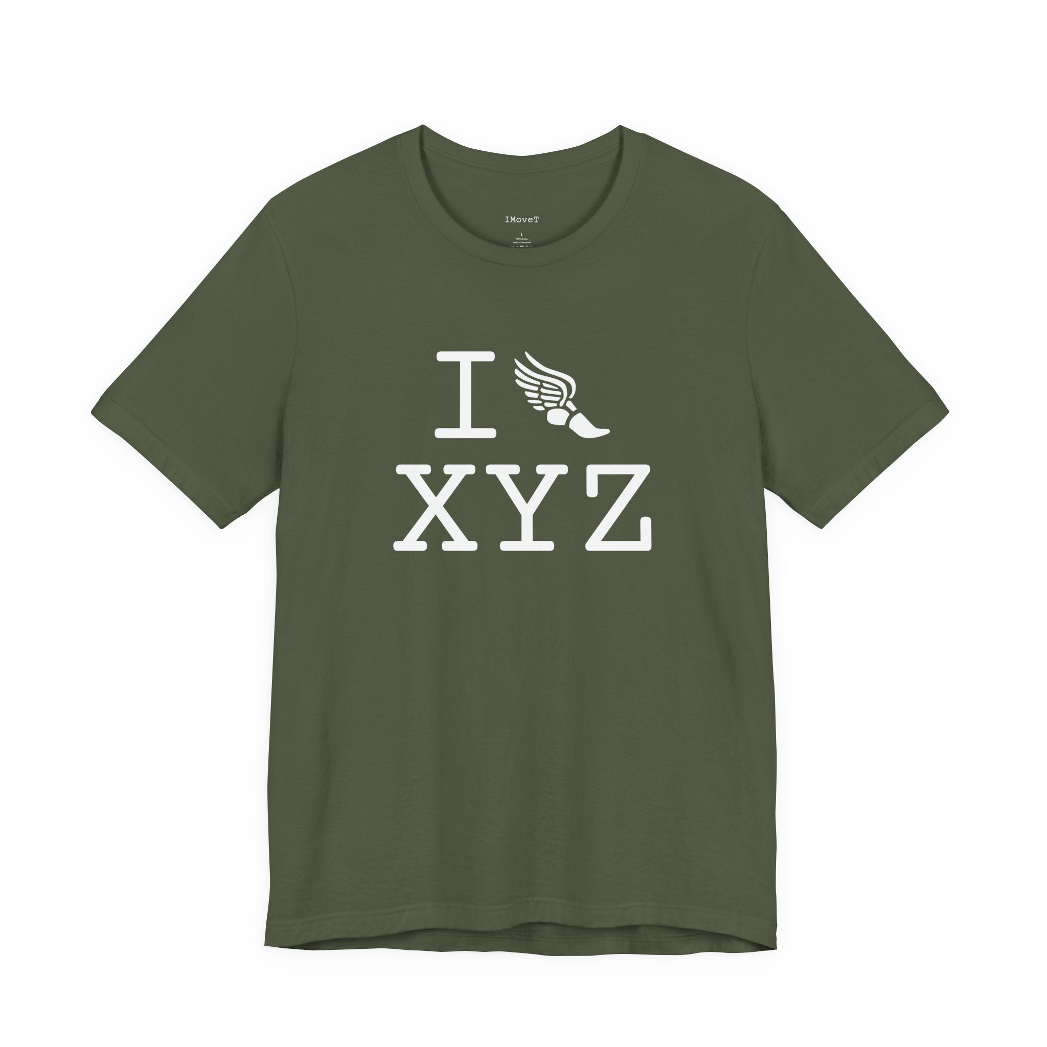 I Run ___ unisex T, white logo
