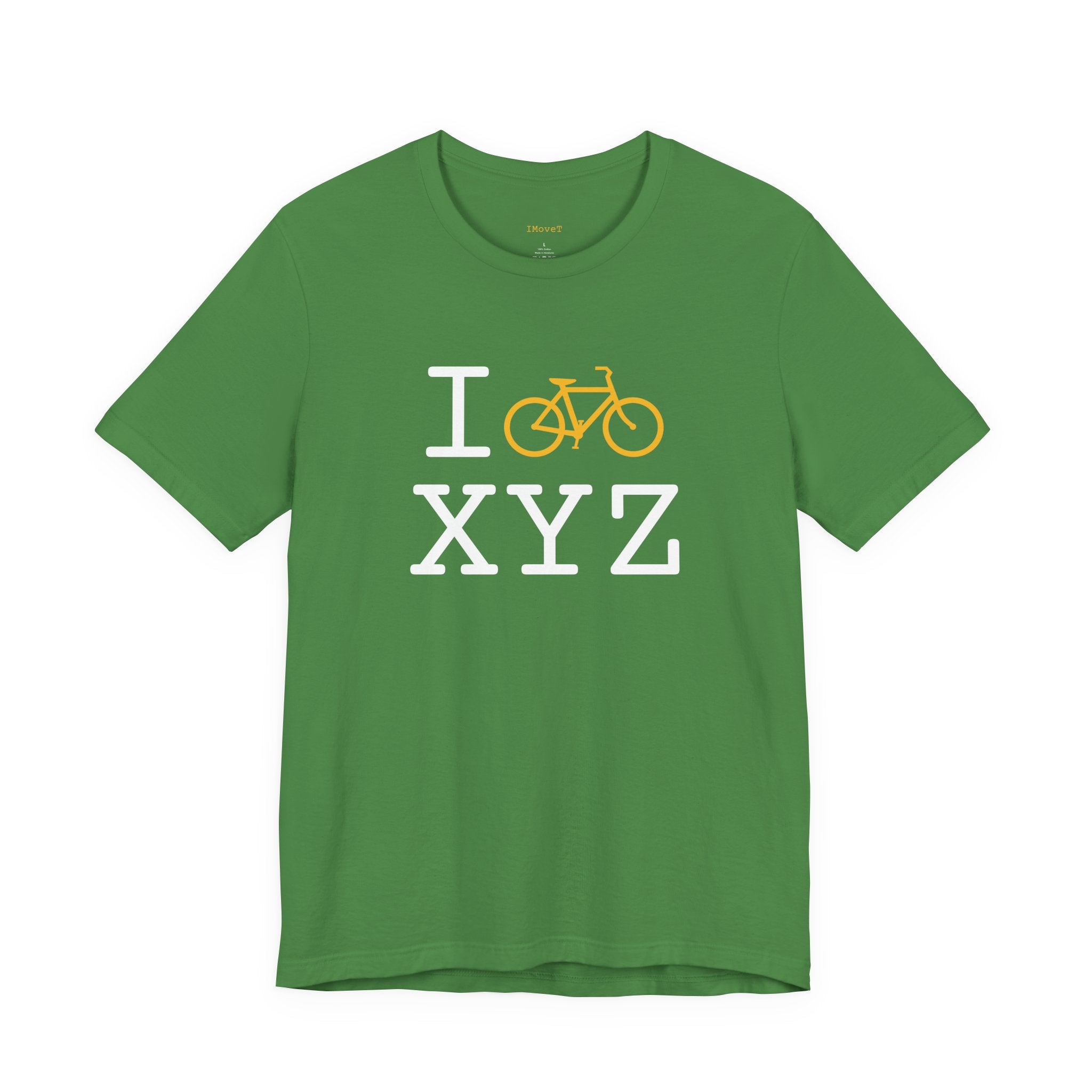 I Bike ___ unisex T, yellow bike