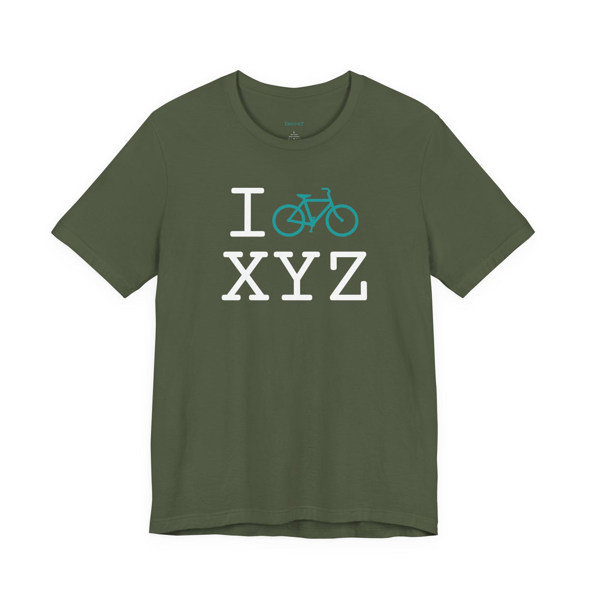 I Bike unisex T, teal bike