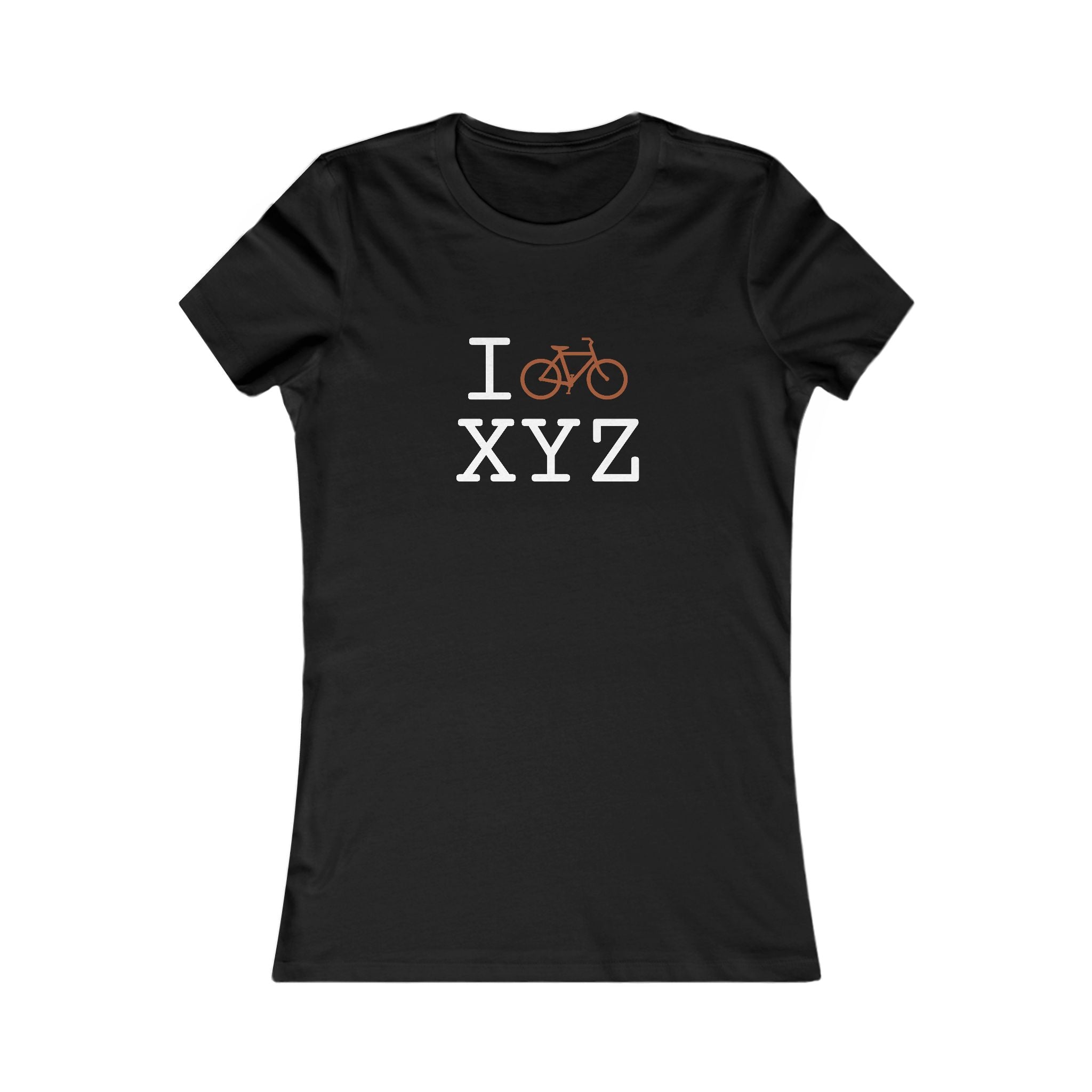 "I Bike ___" women's T, autumn bike