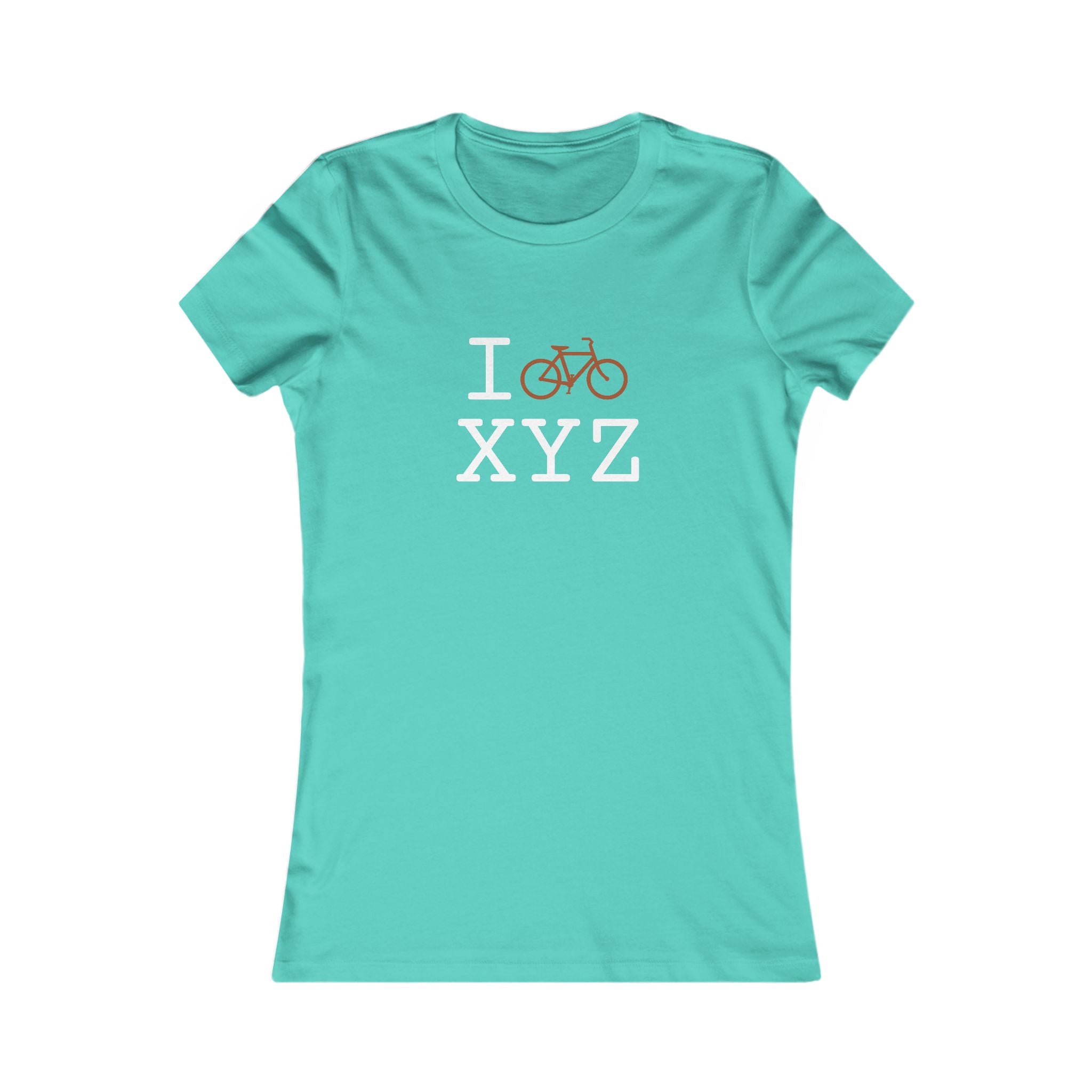 "I Bike ___" women's T, autumn bike