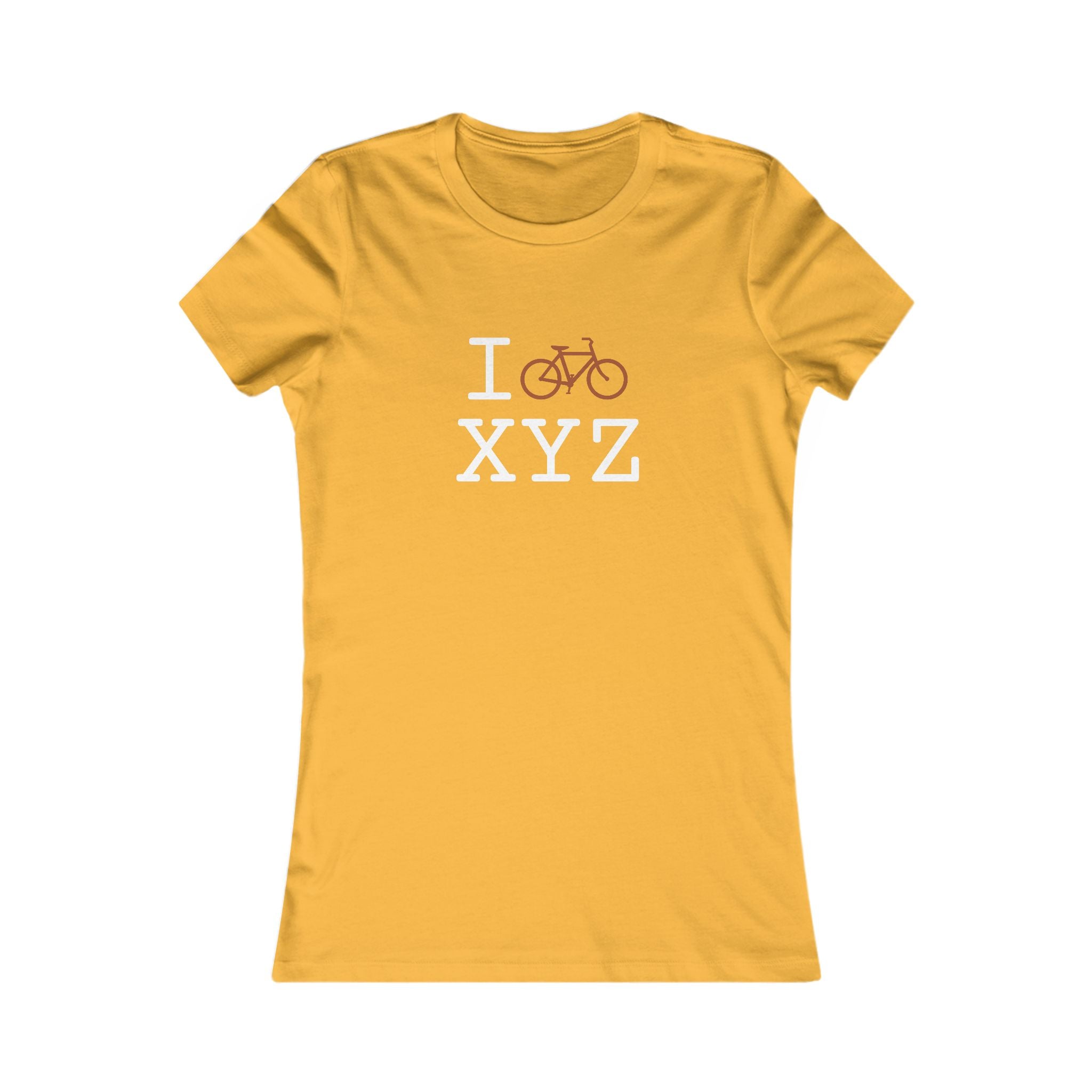 "I Bike ___" women's T, autumn bike