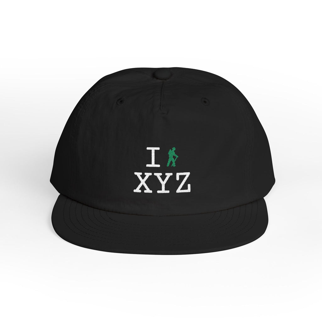 I Hike athletic hat, green hiker