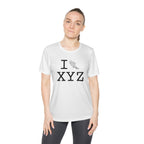 I Run women's athletic T, grey logo