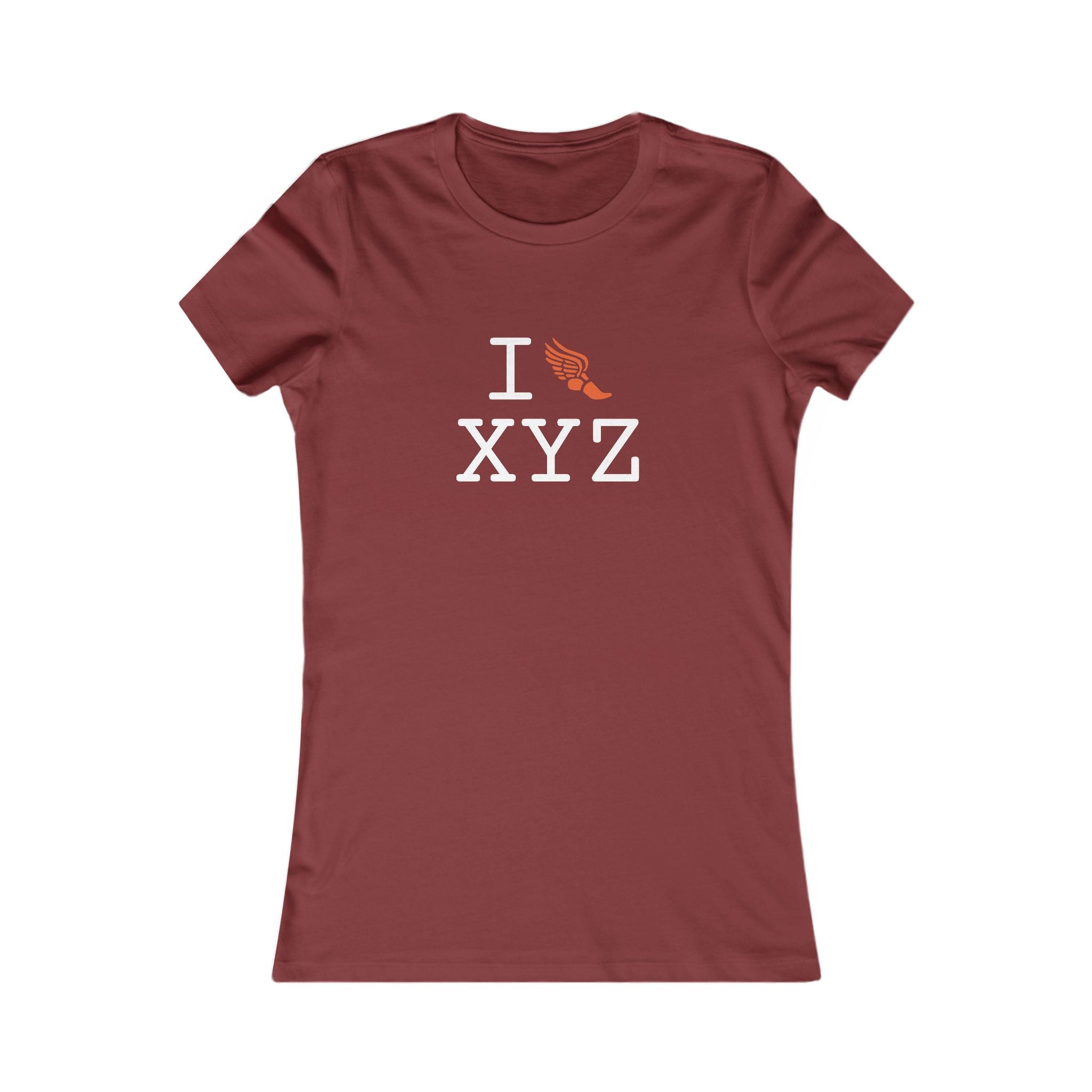 I Run ___ women's T, orange logo