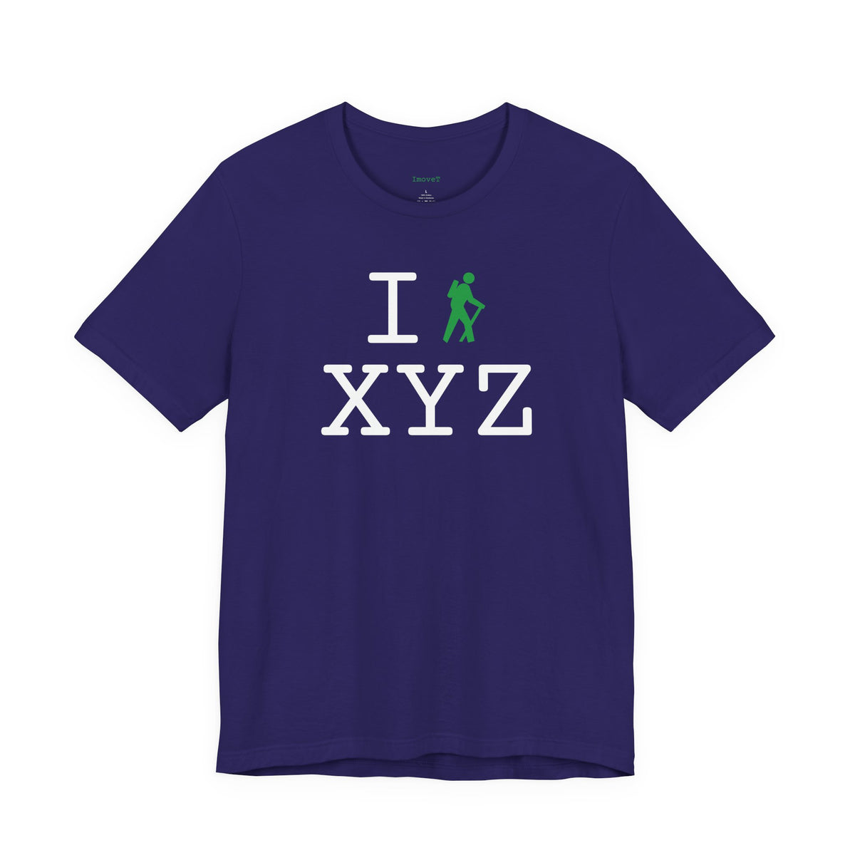 I Hike unisex T, green hiker