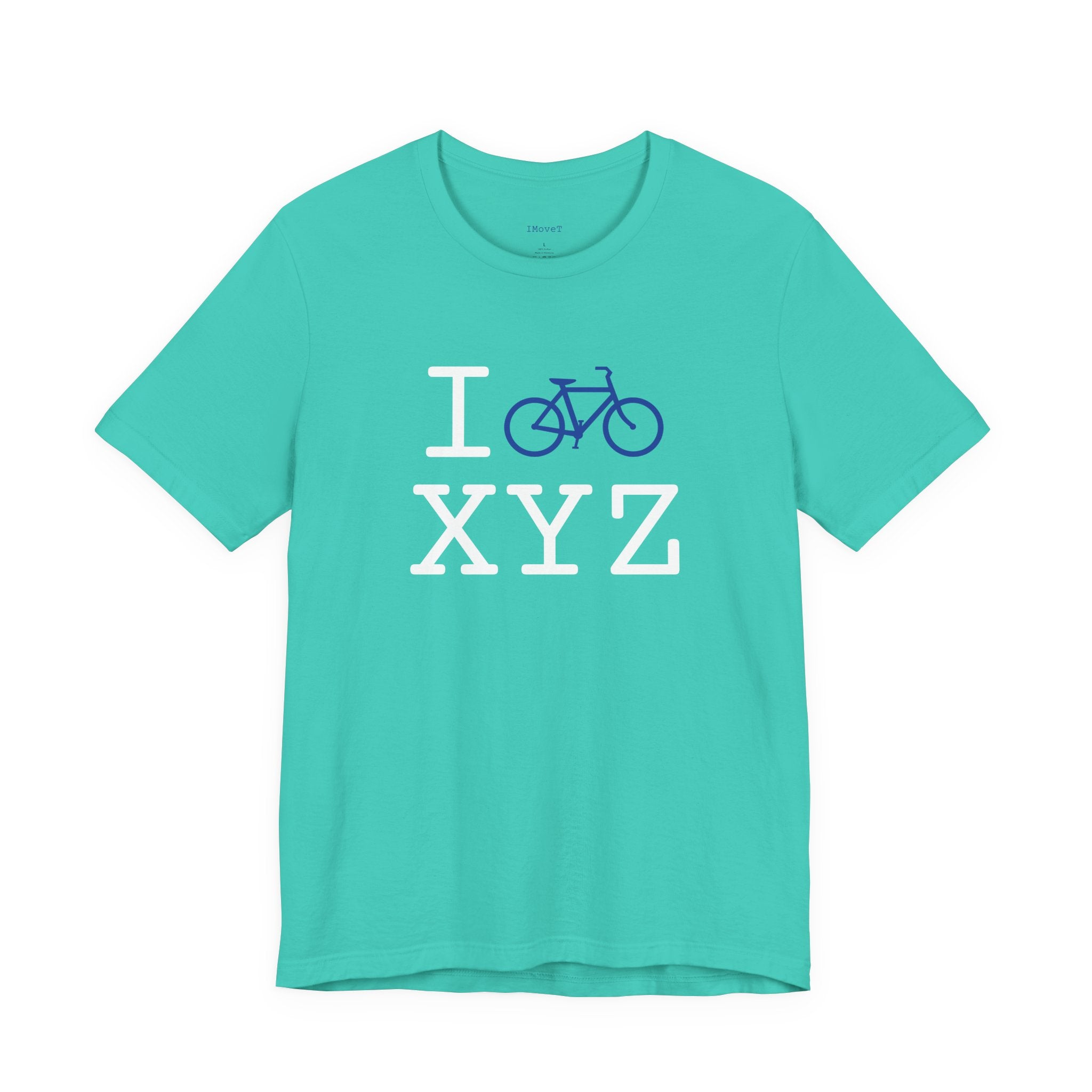 I Bike ___ unisex T, blue bike