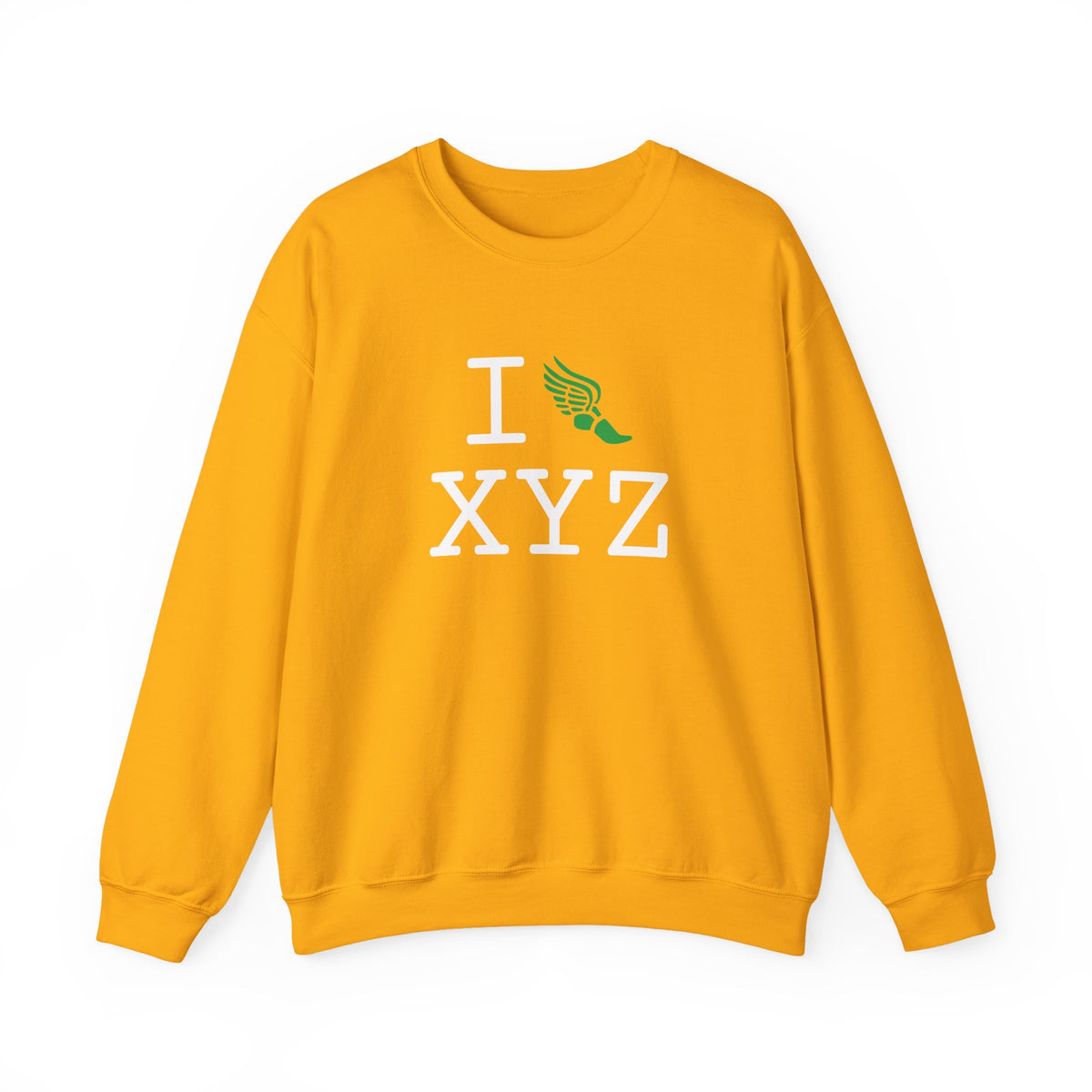 I Run sweatshirt, green logo