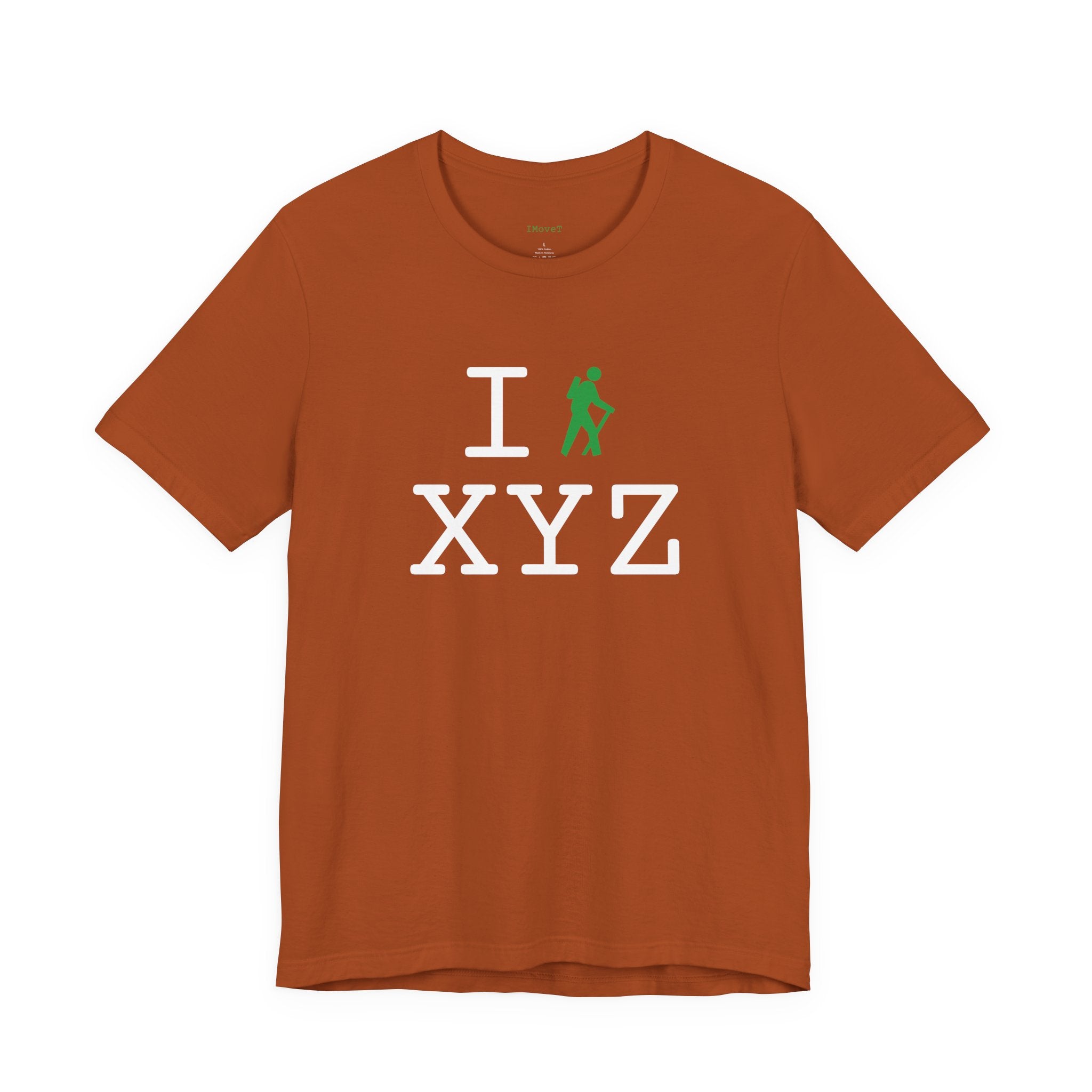 I Hike ___ unisex T, green hiker