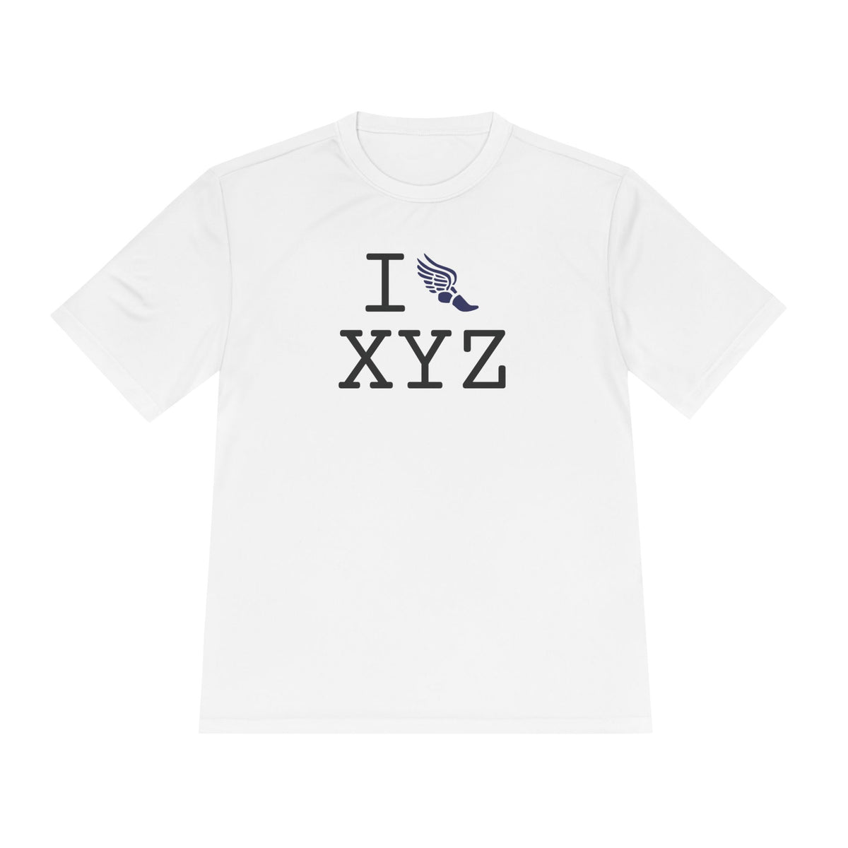 I Run athletic T, navy logo