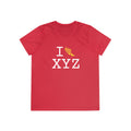 I Run women's athletic T, yellow logo
