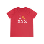 I Run women's athletic T, yellow logo