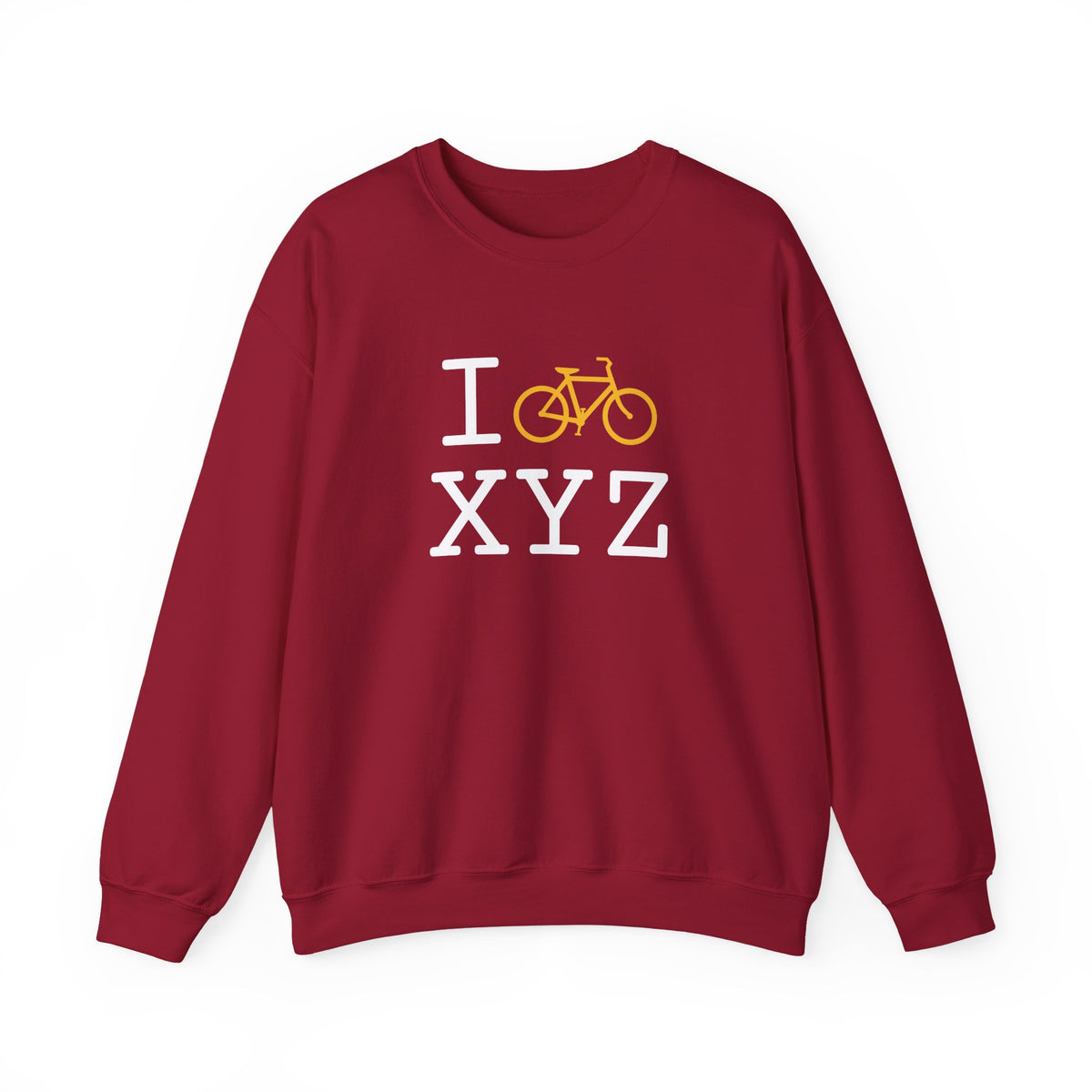 I Bike sweatshirt, yellow bike