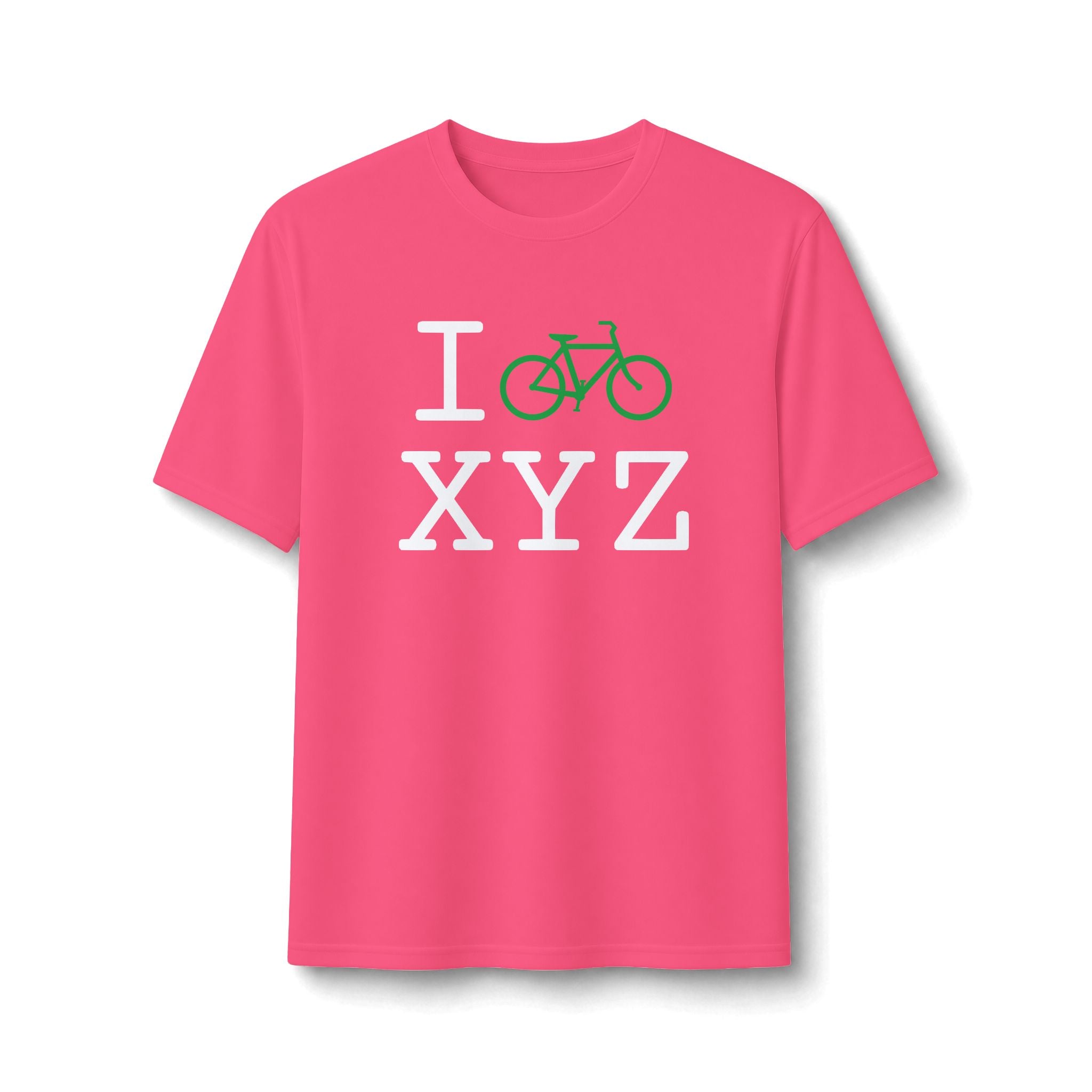 "I Bike ___" athletic T, green bike