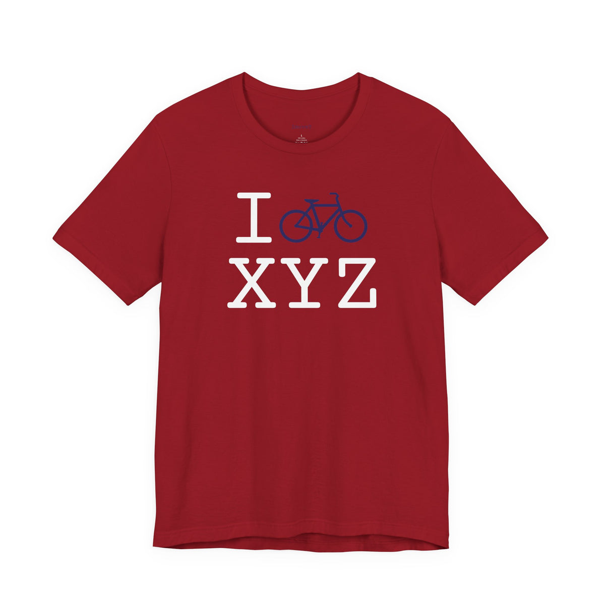 I Bike unisex T, navy bike