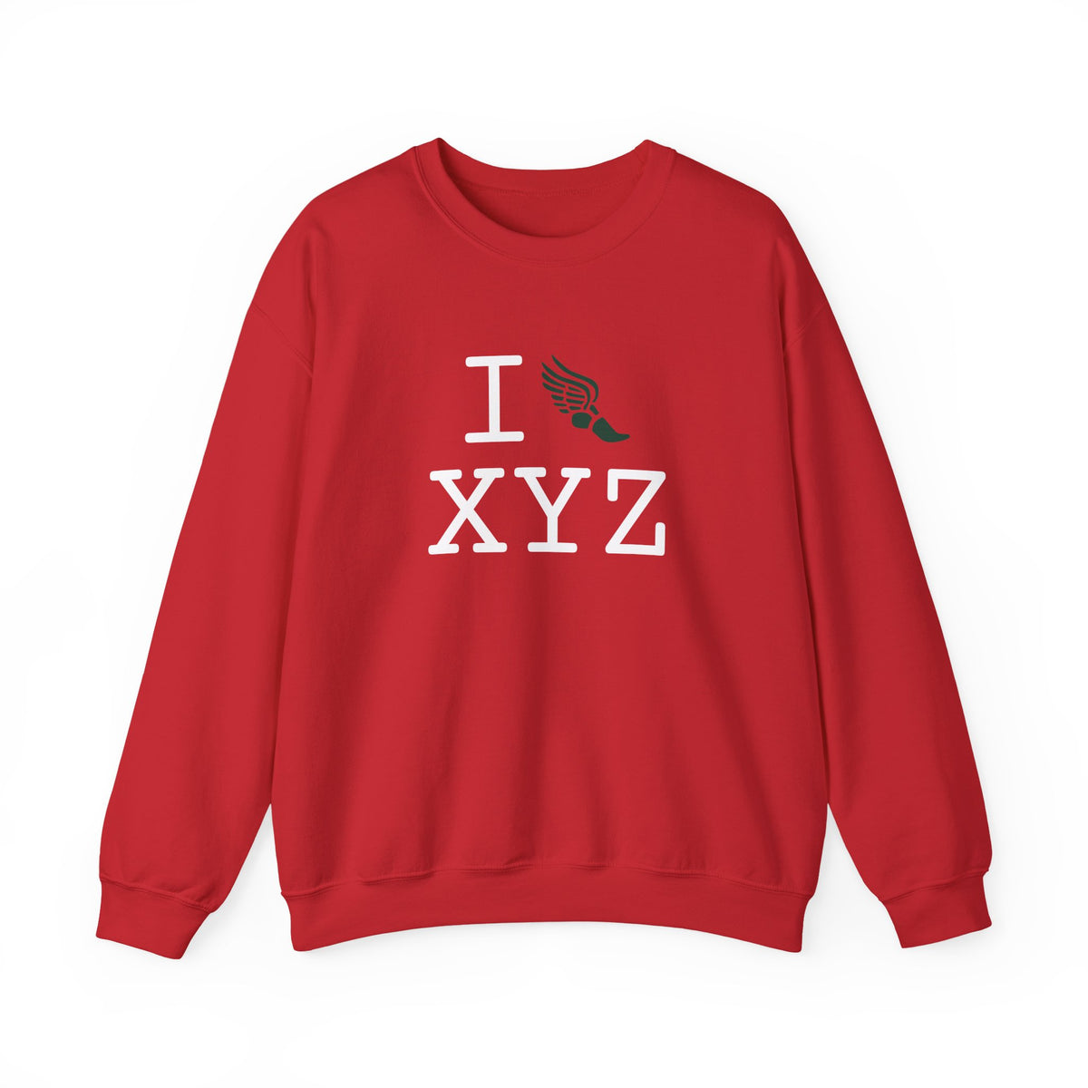 I Run sweatshirt, dark green logo