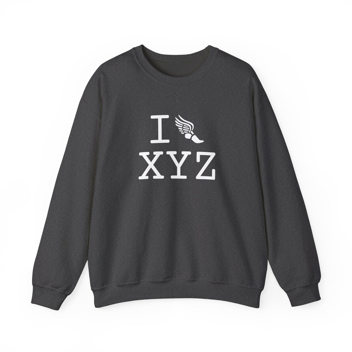 I Run sweatshirt, white logo