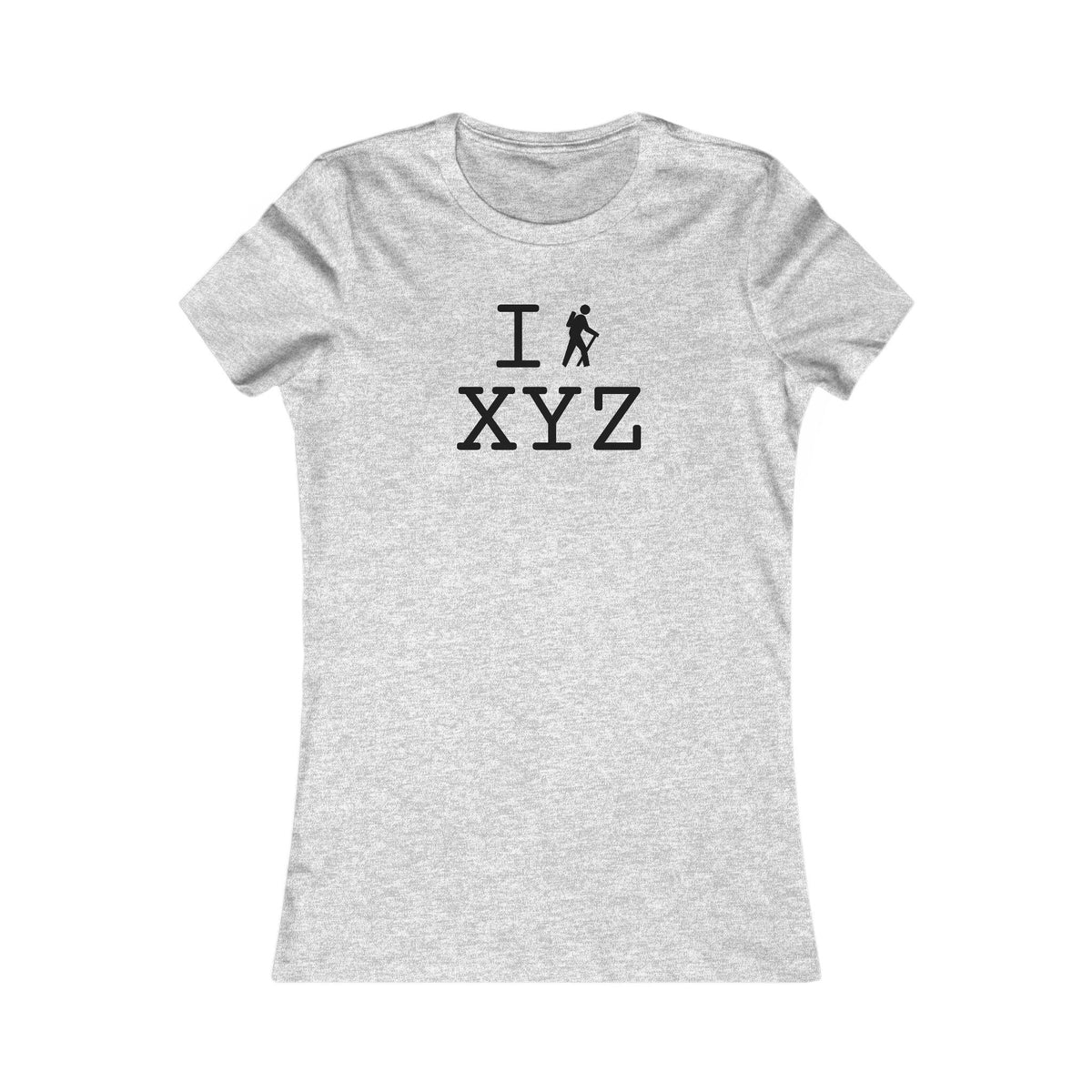 I Hike women's T, black hiker
