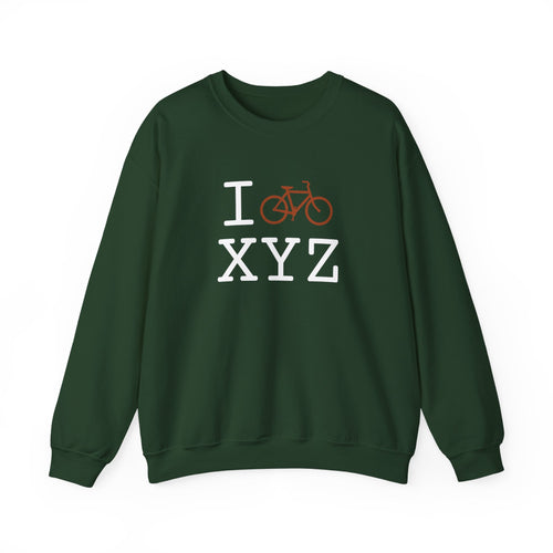 I Bike sweatshirt, dark orange bike