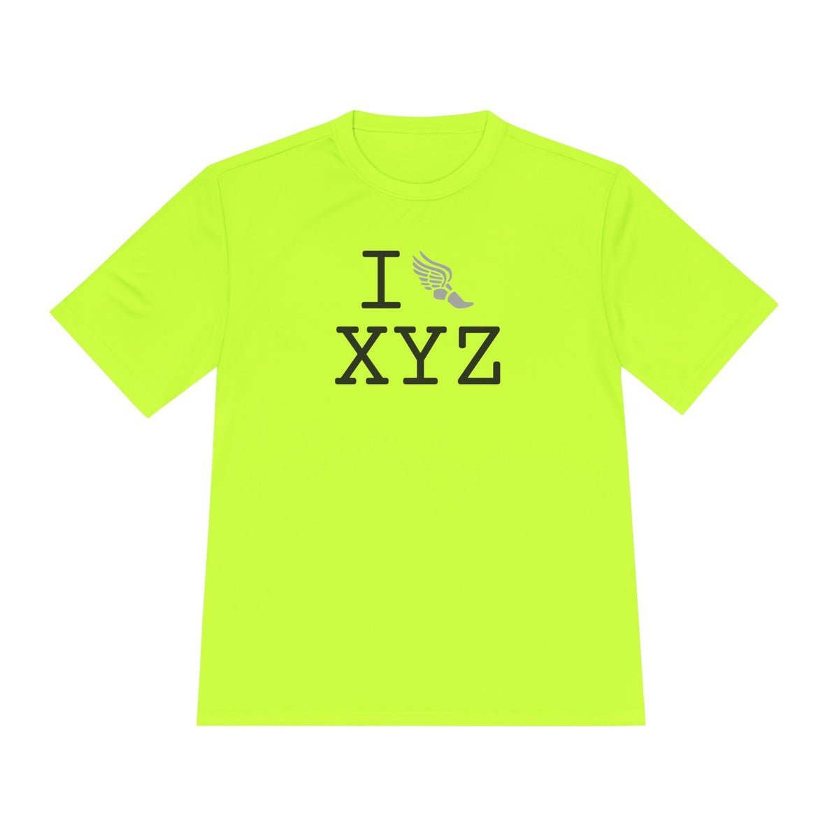 I Run athletic T, grey logo