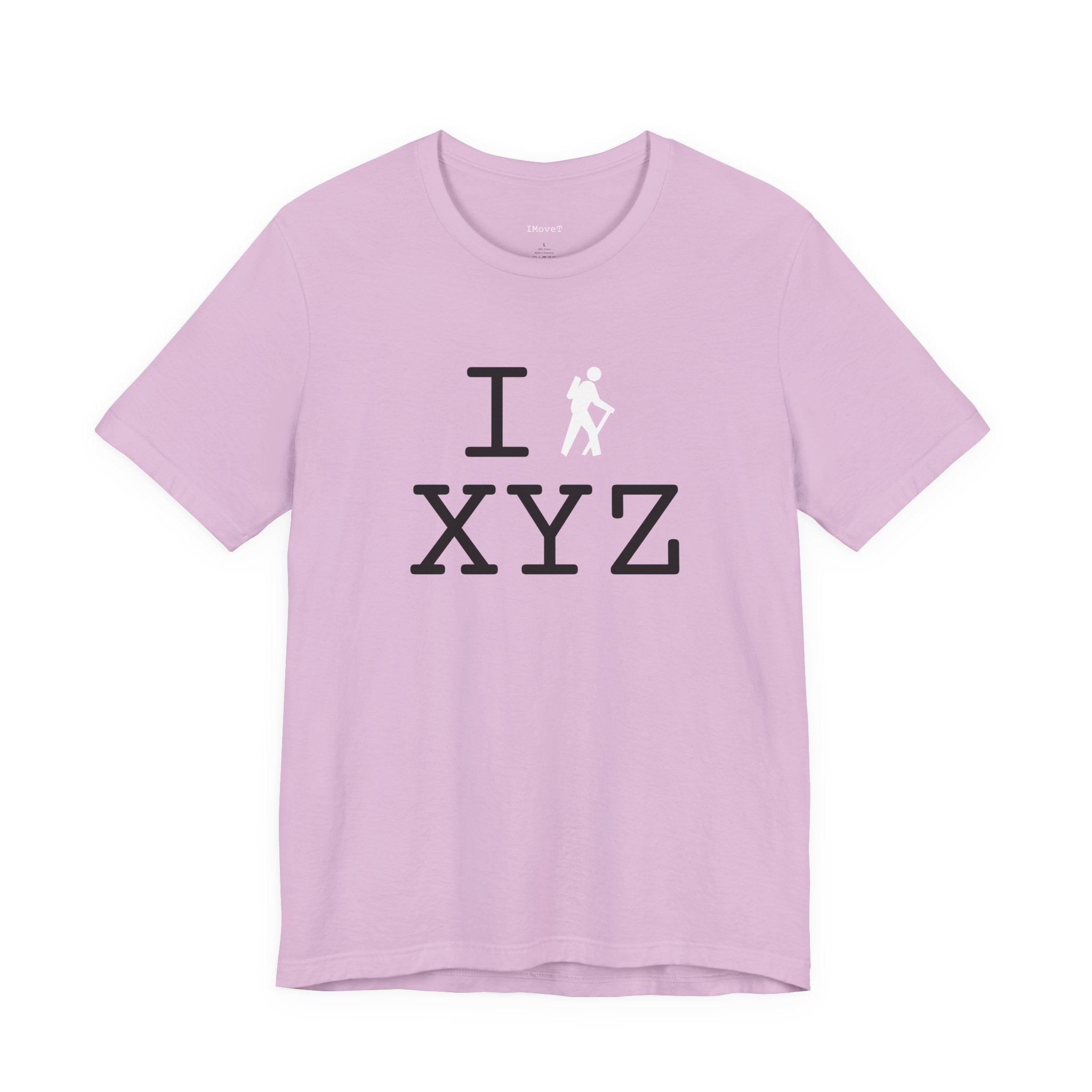 I Hike ___ unisex T, white hiker