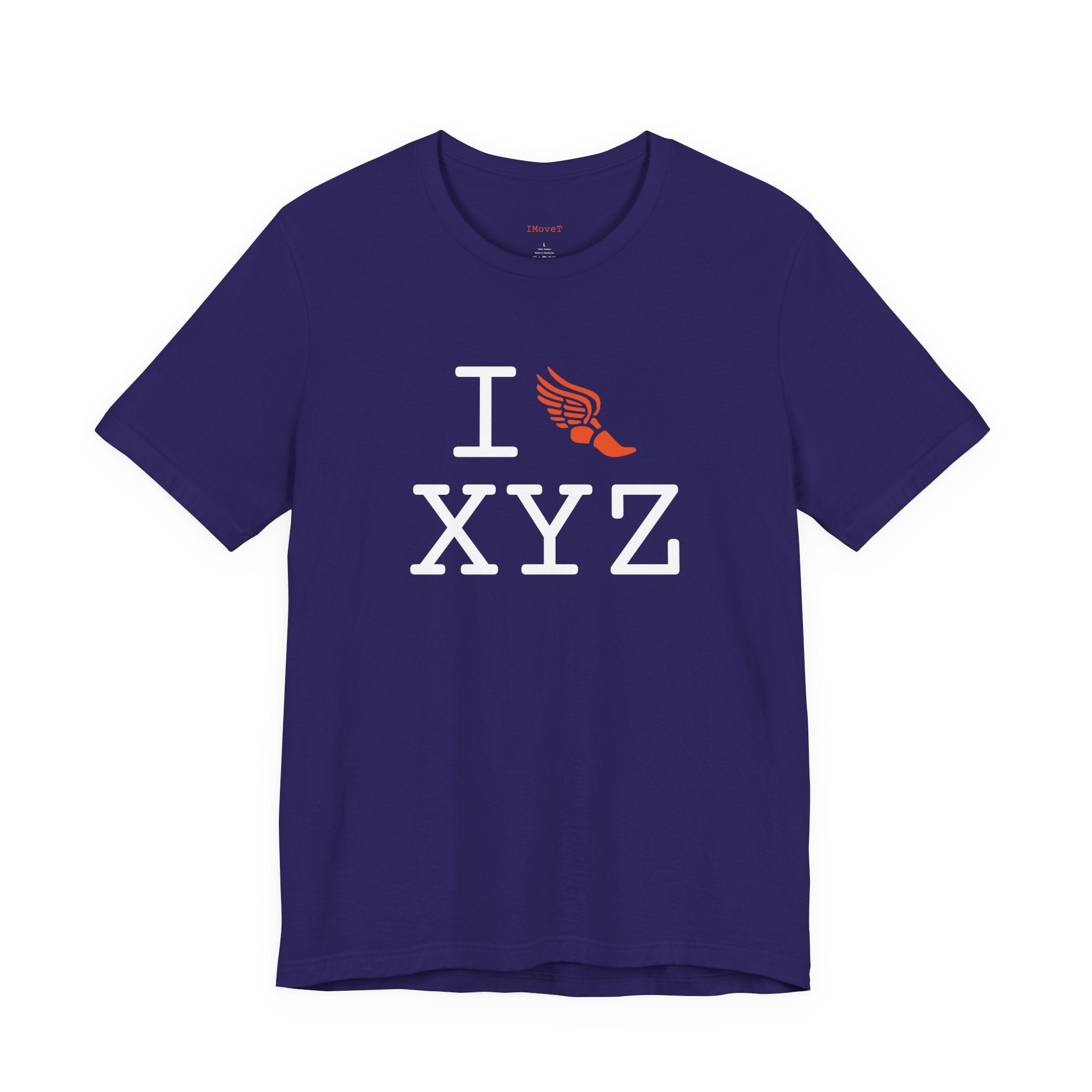 I Run ___ unisex T, orange logo