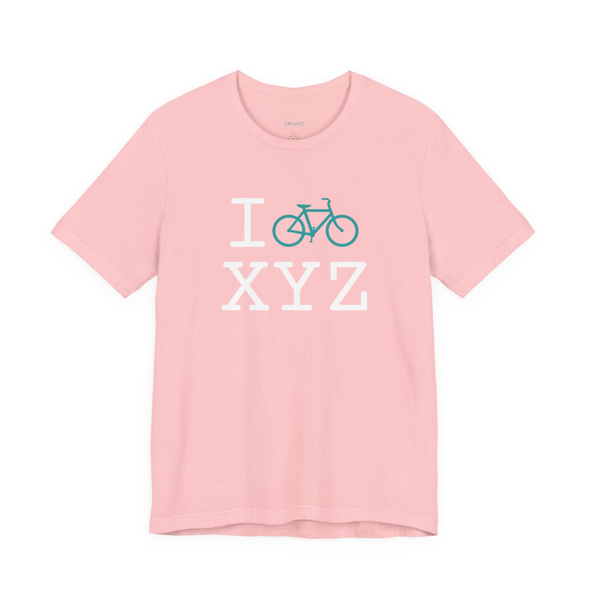 I Bike ___ unisex T, teal bike