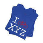 I Bike unisex T, crimson bike