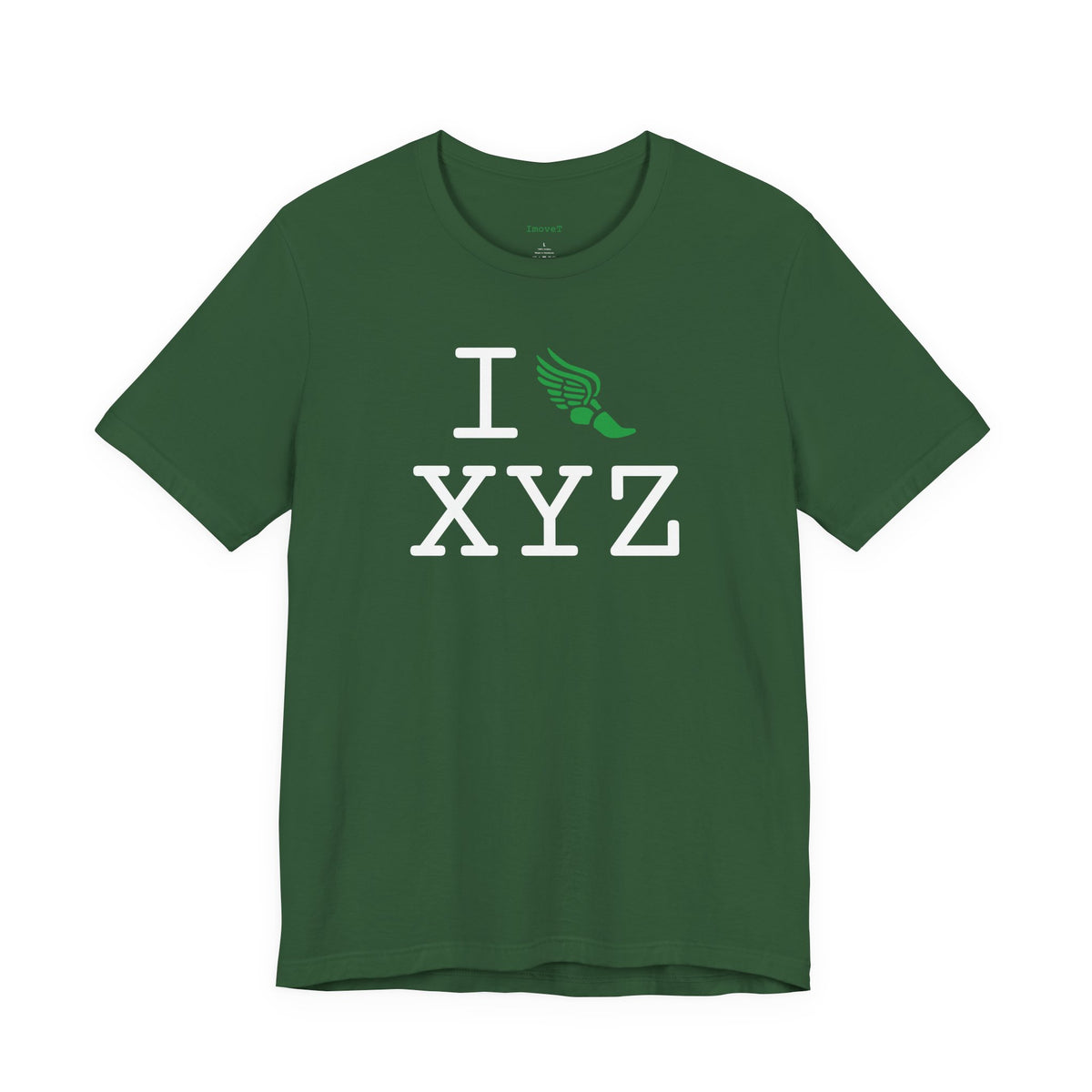 I Run unisex T, green logo