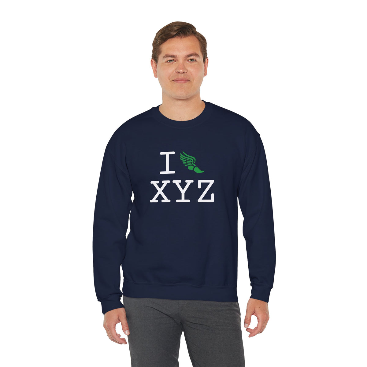 I Run sweatshirt, green logo