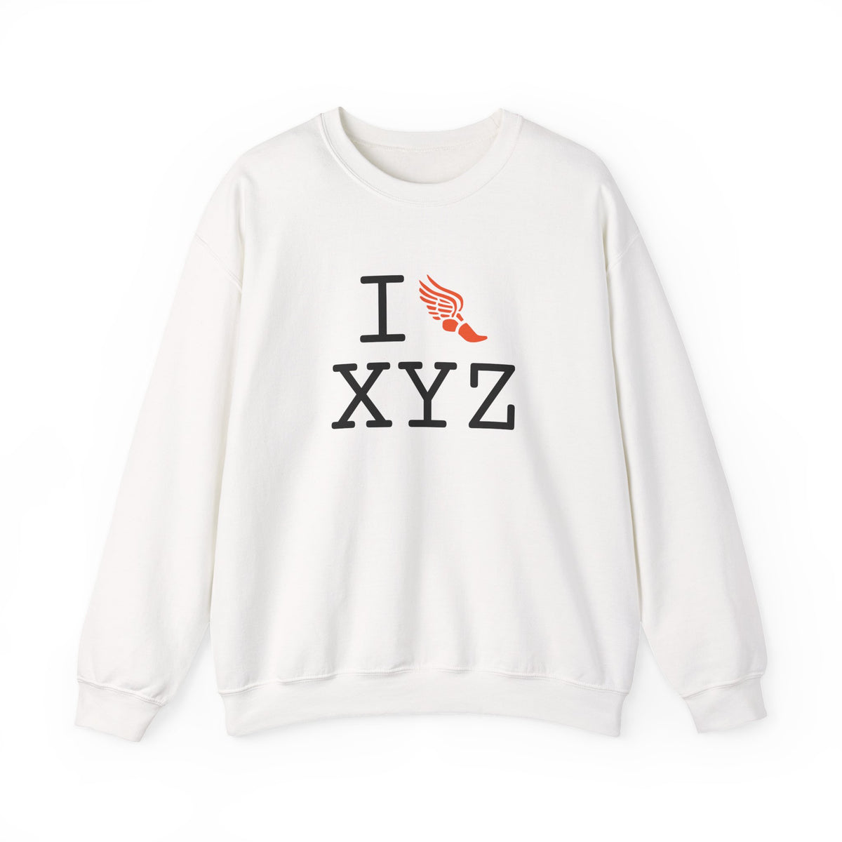 I Run sweatshirt, orange logo