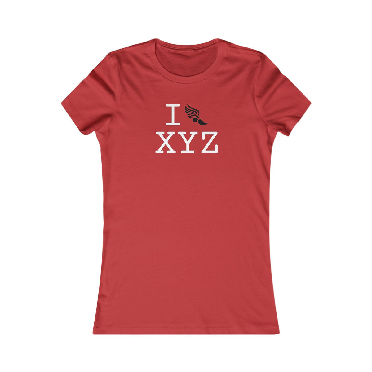 I Run women's T, black logo