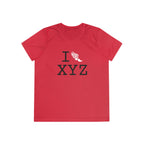 I Run women's athletic T, white logo