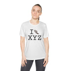 I Run women's athletic T, brown logo