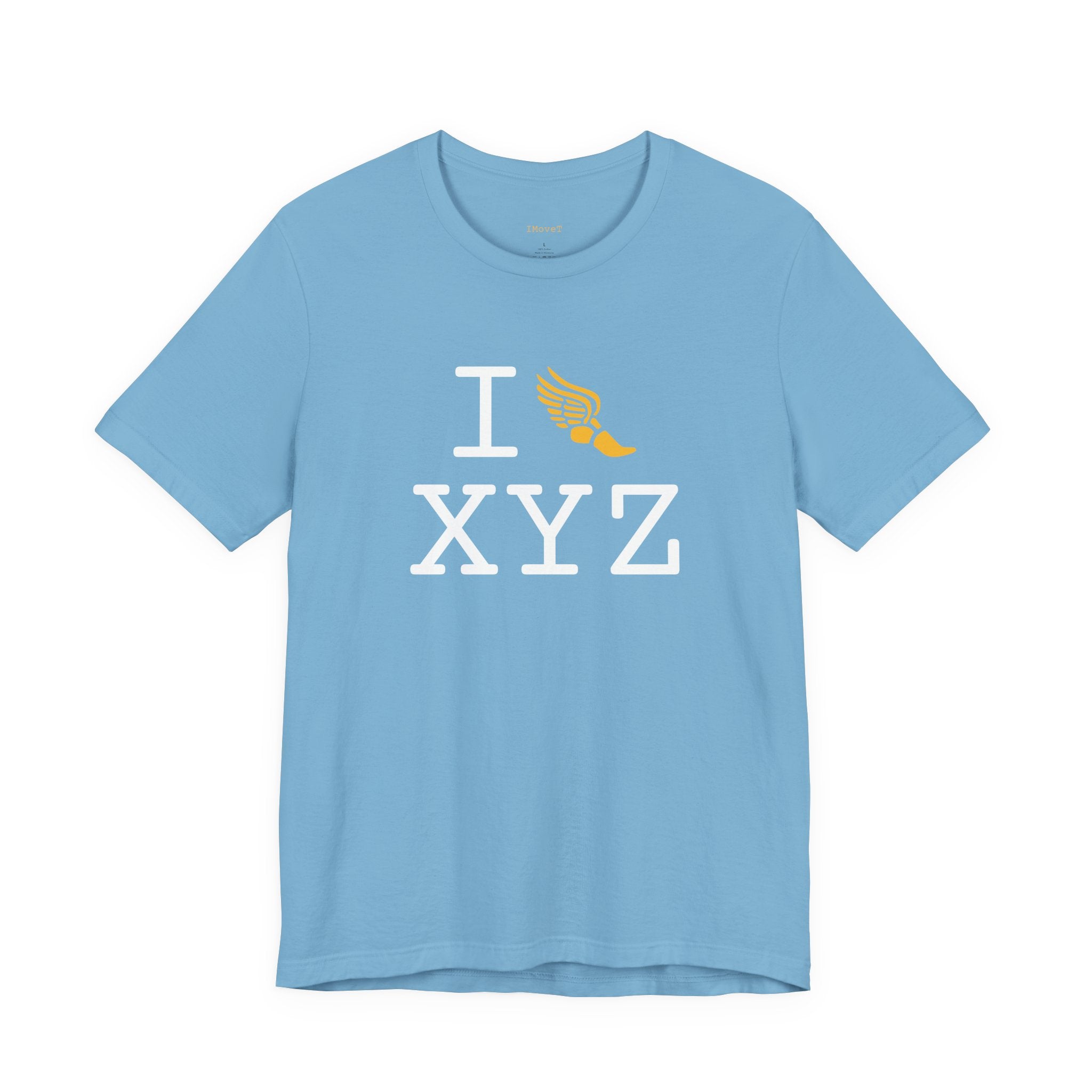 I Run ___ unisex T, yellow logo