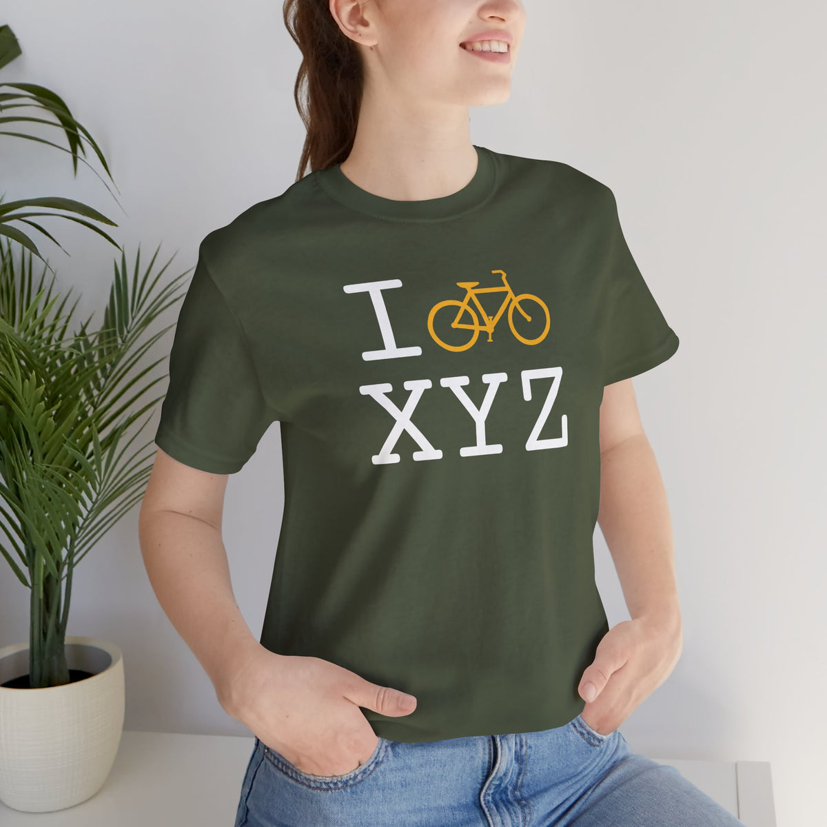 I Bike unisex T, yellow bike