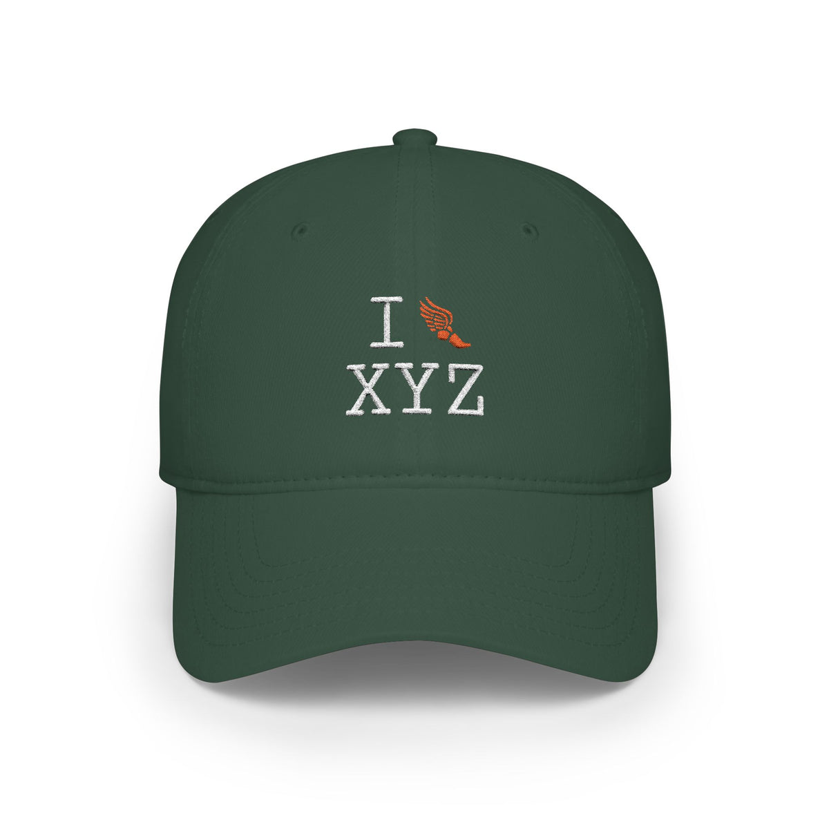 I Run baseball cap, orange logo