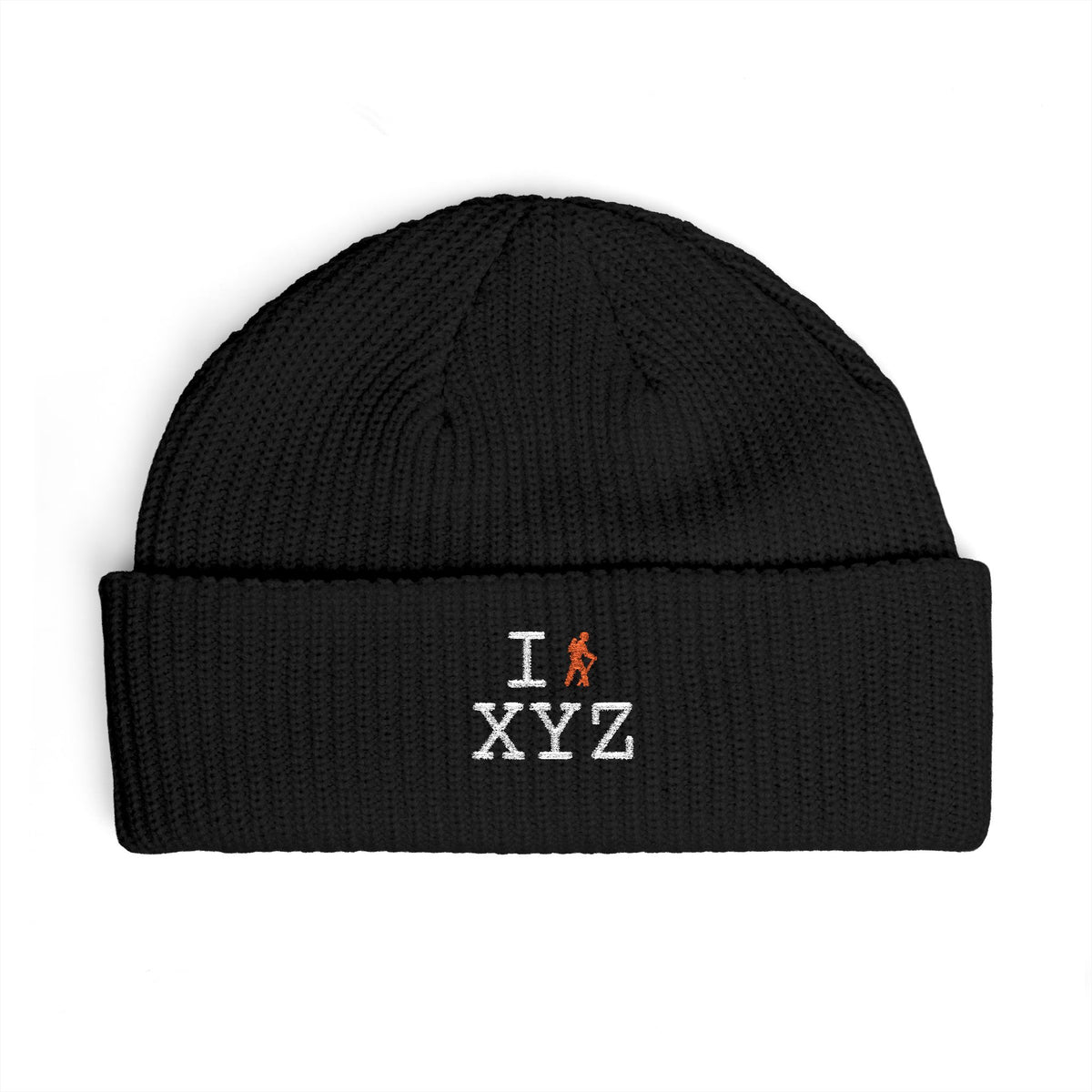 I Hike beanie, orange hiker