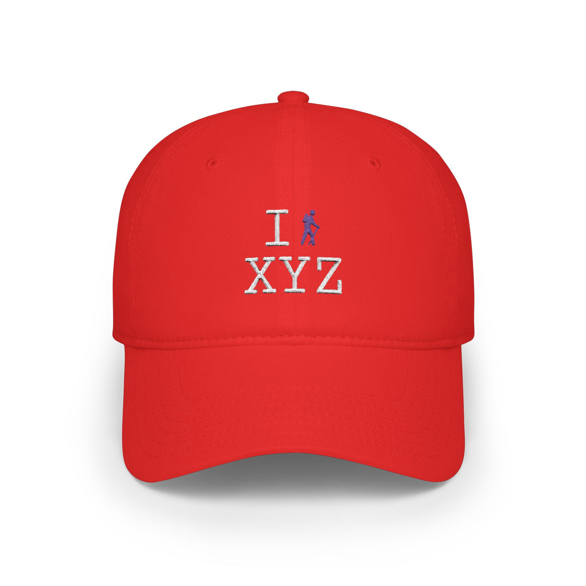 I Hike baseball cap, purple hiker
