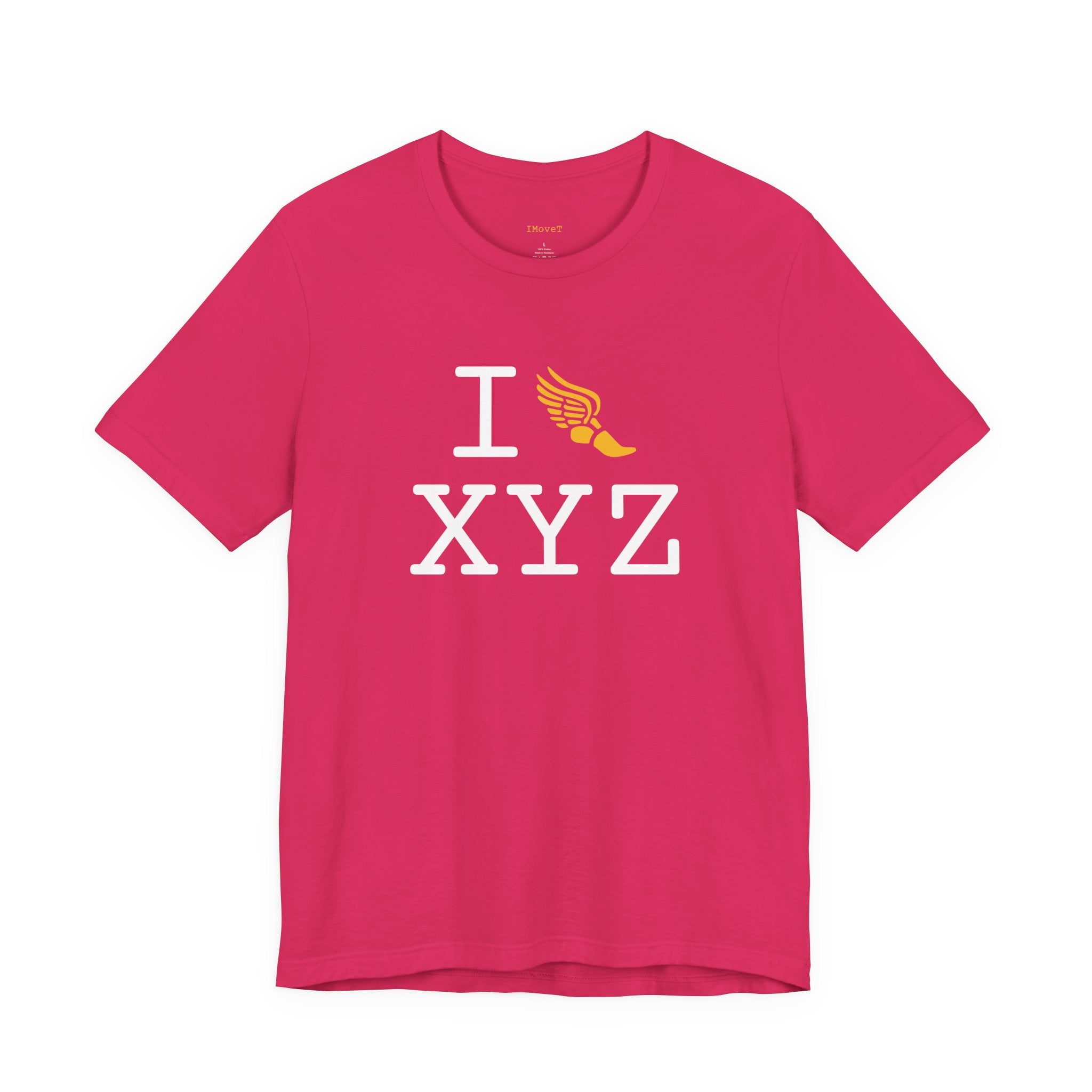 I Run ___ unisex T, yellow logo